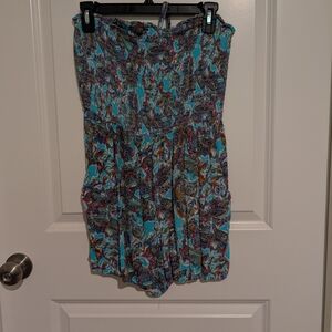 Colorful Paisley Strapless Romper